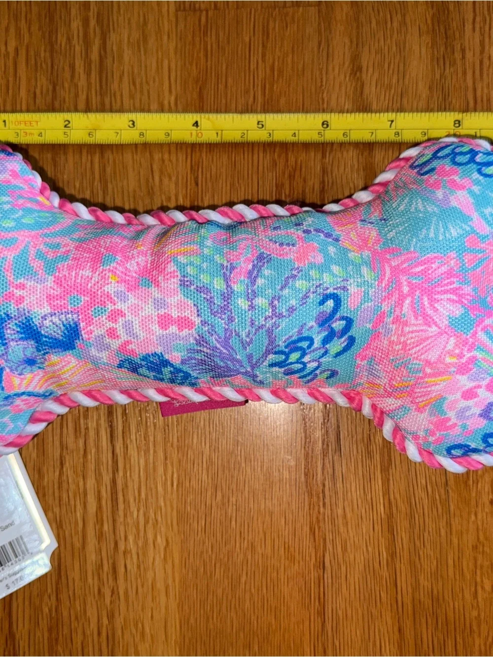 NWT Lilly Pulitzer Dog Squeaky Toy Splendor in the Sand Plush Rope Trim 9.5”